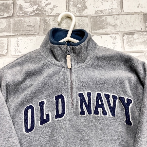 Old Navy Boys Gray Long Sleeve Pullover 1/4 Zip up Sweatshirt - Picture 4 of 10